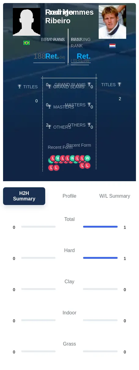 Ribeiro Hemmes H2h Summary Stats