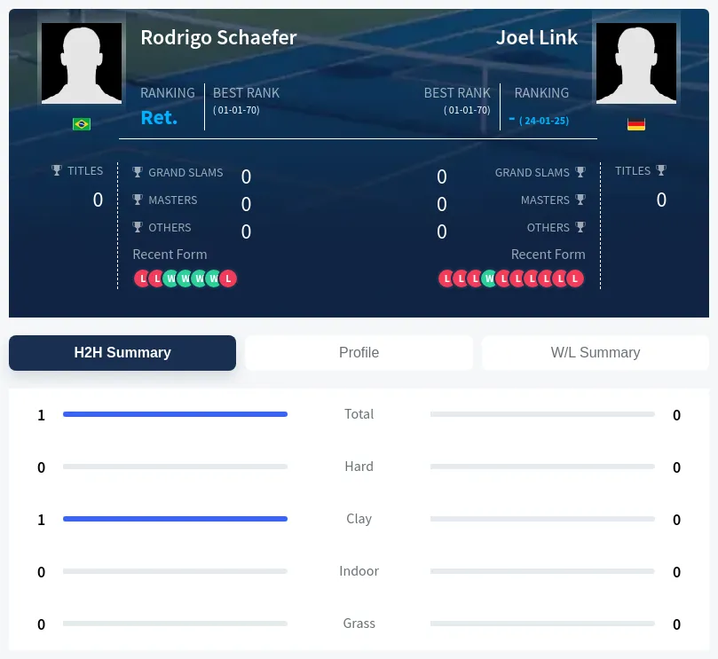Schaefer Link H2h Summary Stats