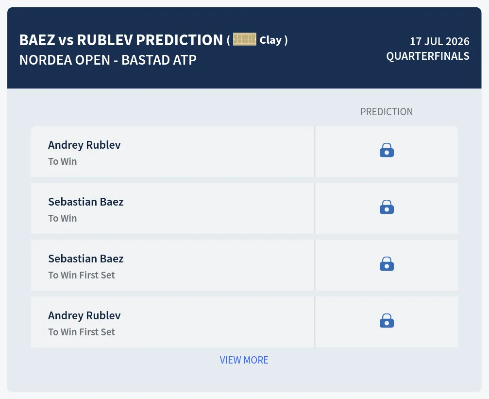 Baez Rublev H2h Predictions at Nordea Open - Bastad Day 5