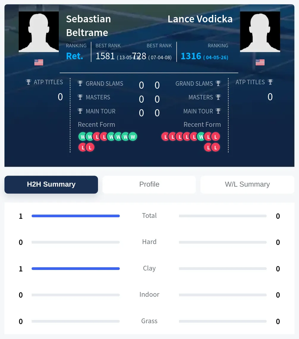 Beltrame Vodicka H2h Summary Stats