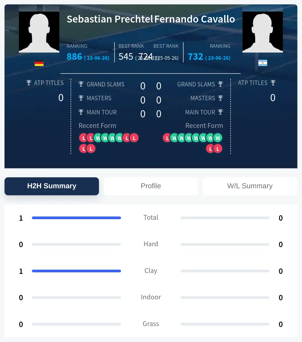 Cavallo Prechtel H2h Summary Stats