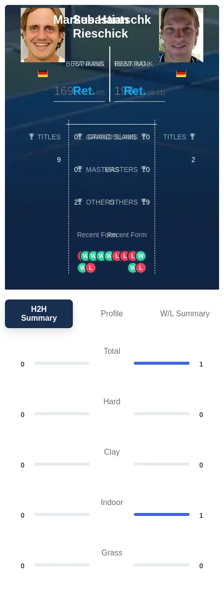 Hantschk Rieschick H2h Summary Stats