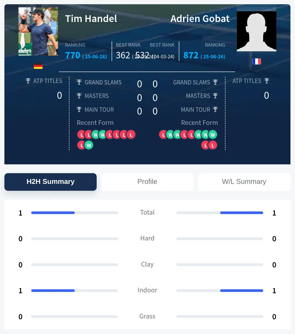 Handel Gobat H2h Summary Stats