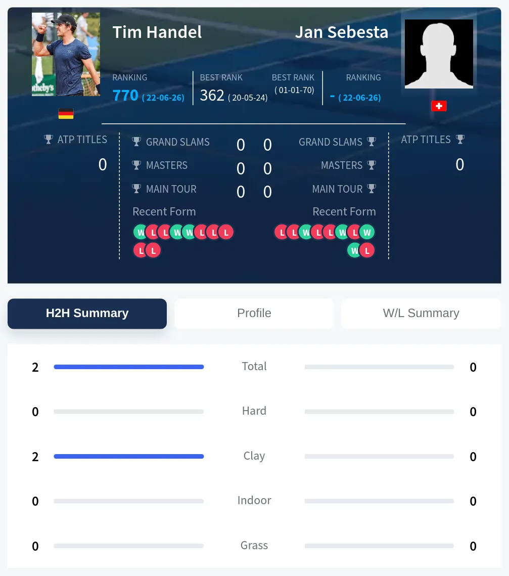 Handel Sebesta H2h Summary Stats