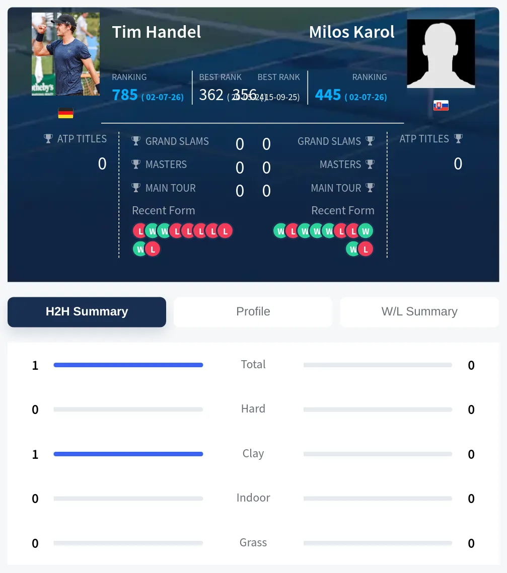 Handel Karol H2h Summary Stats