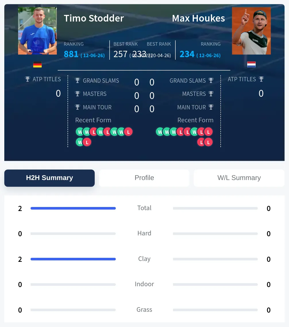 Stodder Houkes H2h Summary Stats