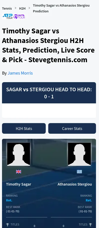 Stergiou Sagar H2h Summary Stats