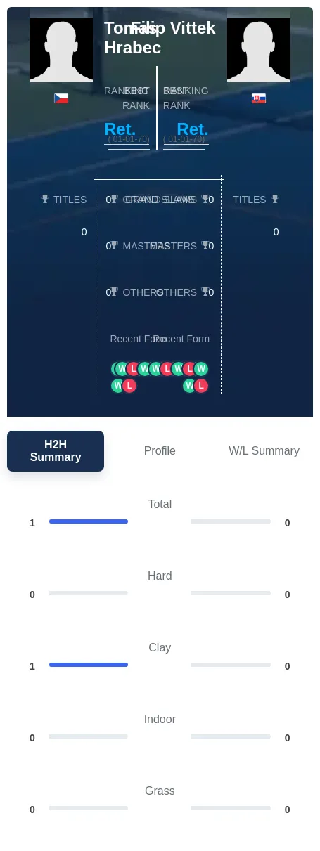 Hrabec Vittek H2h Summary Stats