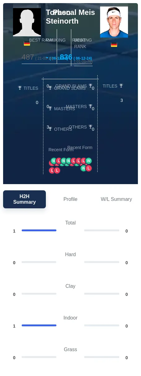 Steinorth Meis H2h Summary Stats