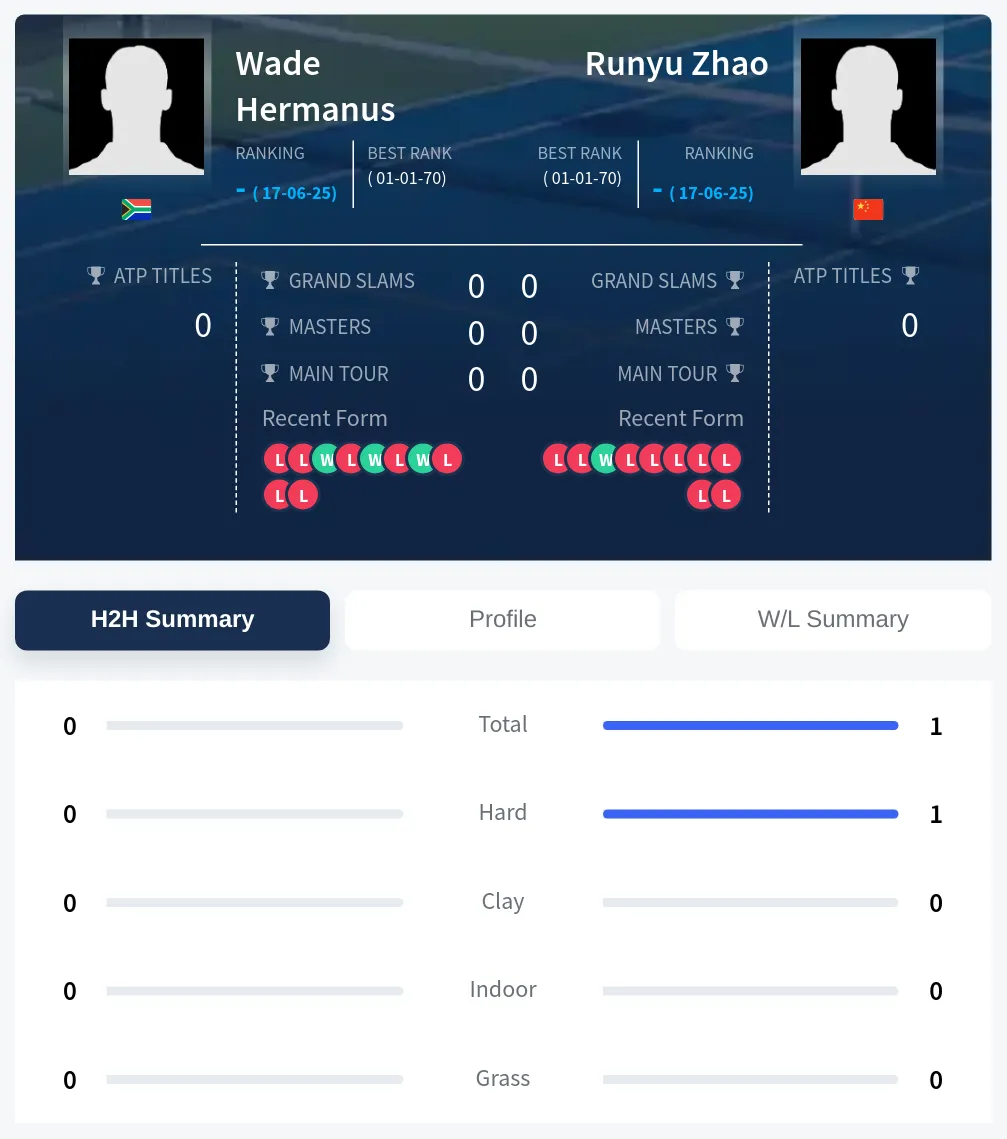 Hermanus Zhao H2h Summary Stats
