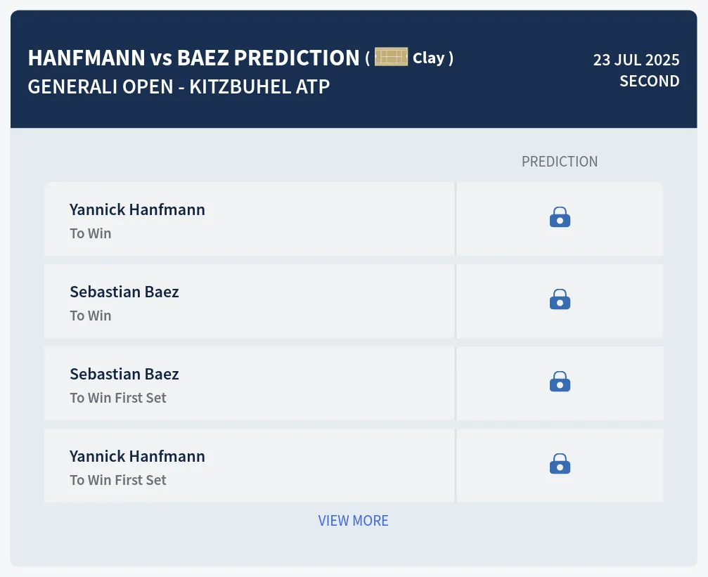 Hanfmann Baez H2h Predictions at Generali Open - Kitzbuhel Day 4