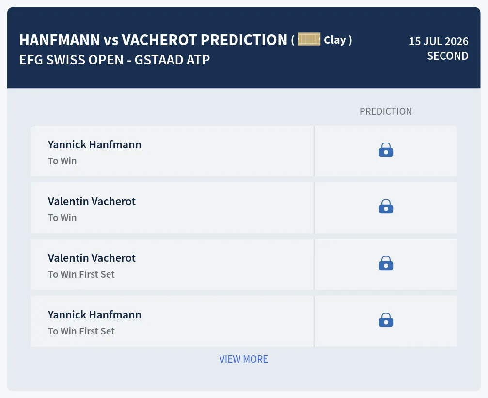 Hanfmann Vacherot H2h Predictions at EFG Swiss Open - Gstaad
