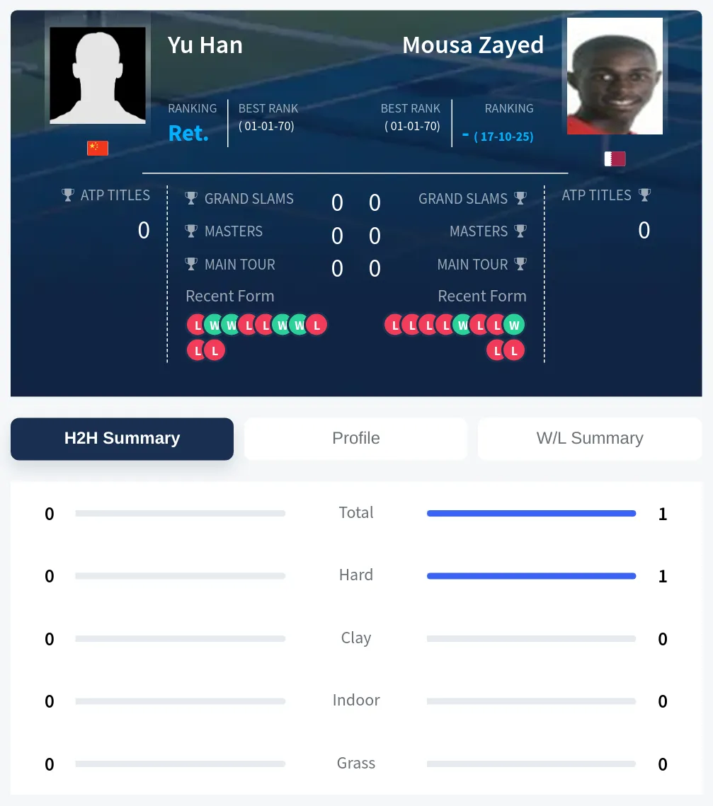 Han Zayed H2h Summary Stats