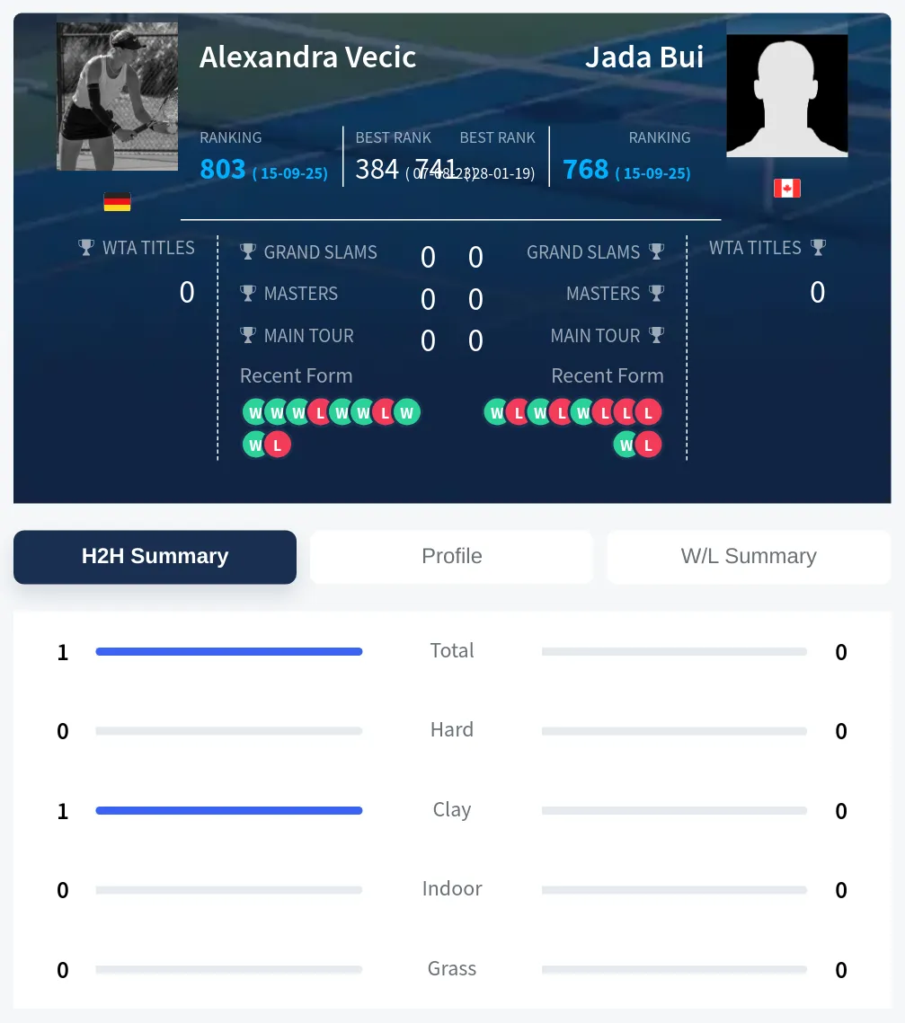 Vecic Bui H2h Summary Stats