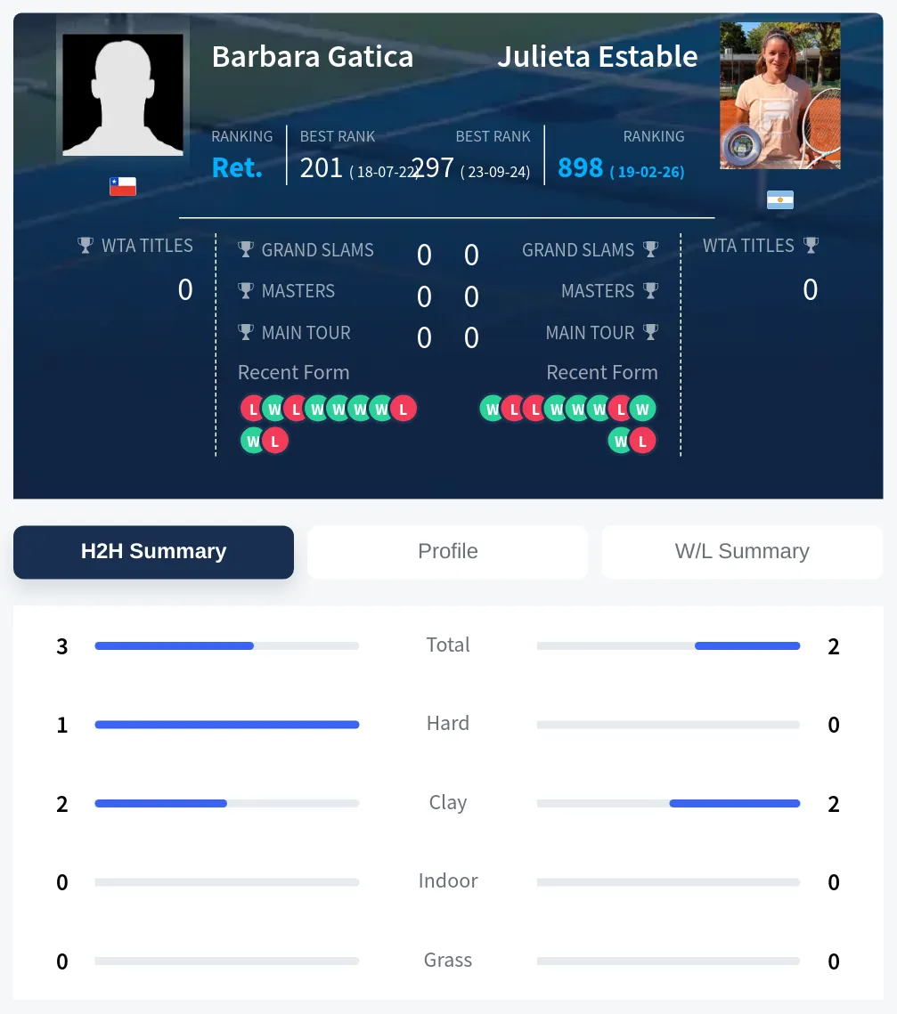 Gatica Estable H2h Summary Stats